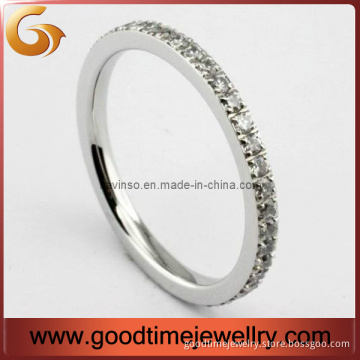 Stainless Steel CZ Stones Ring Fashion Jewelry for Lady (GSR-1190)